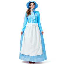 Costume da Cameriera Blu Stile Campagna per Cosplay <span class=keywords><strong>di</strong></span> Personaggi dei Cartoni Animati, Abito da Contadina per Carnevale e Halloween - Product Image 6