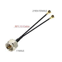 1 à 2 câble répartiteur 1 X F mâle/femelle à 2 X U.fl RF1 RF4 RF femelle RF1.13 RG178 câble extension d'antenne cavalier Pigtail
