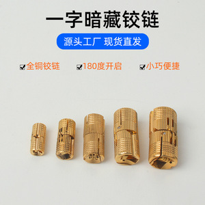 One Piece Brass Hinge 180 Degree Flush Mount For Furniture <b>Cabinet</b> Door Concealed Use Minimalist Design - Product Image 1