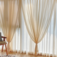 Rideau Romantique Français de Luxe en Voile Ignifuge Isolant 100% Polyester à Passe-Tringle pour Salon et Chambre à Coucher