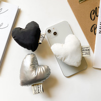 Support de téléphone de luxe le plus vendu, design artistique en tissu en forme de cœur, pliable, réglable pour bureau, vente en gros directe usine