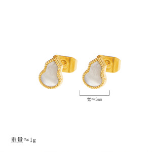 Les boucles d'oreilles en forme de gourde en acier titane pour femmes présentent un style <span class=keywords><strong>chinois</strong></span> simple et moderne, avec un design de niche et un aspect naturel. - Product Image 4