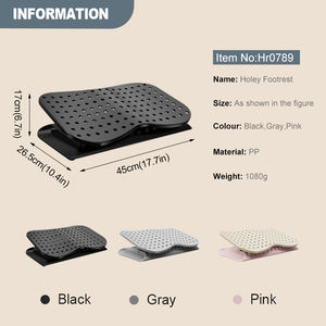 Reposapiés Ergonómico Ajustable de 6 Niveles - Diseño con Orificios de Ventilación, Reposapiés Bajo Escritorio, Material PP Duradero, Ideal para Uso en Oficina - Product Image 5