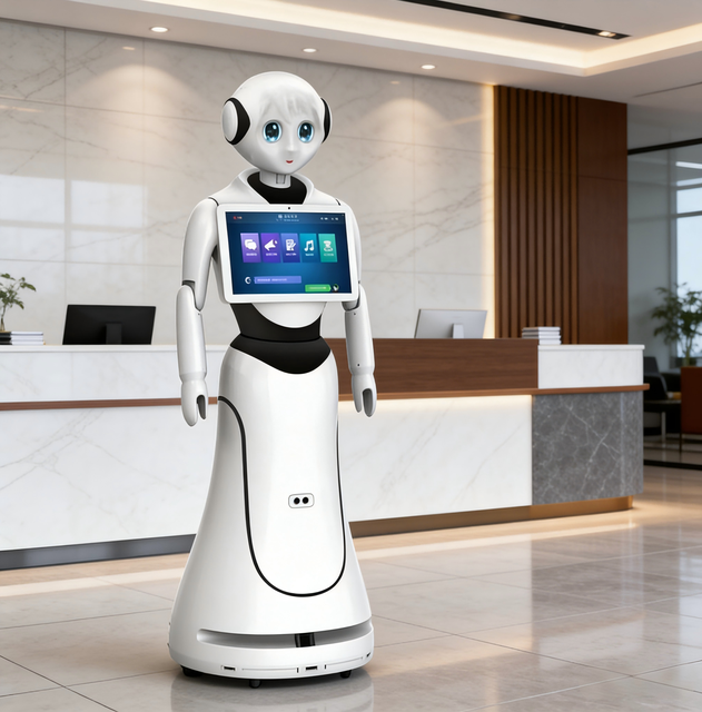 Office Reception Robot for Visitor Welcome & Path Navigation