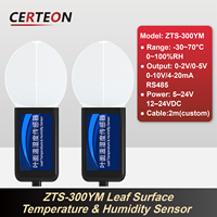 ZTS-300YM Pemantauan Rumah Kaca Akurat IP68 0-10V 4-20mA RS485 Sensor Suhu dan Kelembaban Permukaan Daun