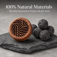 Diffuseur TopOne en palissandre pour voiture, clip, parfum naturel aux huiles essentielles et pierre volcanique cadeau