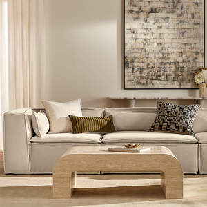 Nuovo Design Tavolino da Caffè in Travertino Arcuato, <span class=keywords><strong>Tavolo</strong></span> Centrale in Marmo <span class=keywords><strong>Beige</strong></span> Spesso e Arrotondato, Elegante Tavolino da Caffè in Travertino Romano - Product Image 3