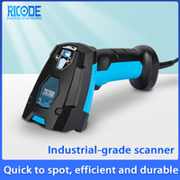 Lecteur de codes-barres 1D 2D industriel filaire longue portée, pistolet de lecture de codes QR robuste pour l'usine, l'entrepôt et la logistique