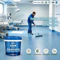 Peinture de sol époxy auto-nivelante sans COV pour usage médical, avec sable coloré, résistante aux taches, pour salles blanches et unités de soins intensifs (USI) - Vente en gros