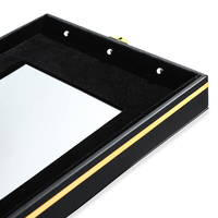 Boîte à bijoux LED logo noir estampage or paquet de collier LED de luxe boîtes à bagues personnalisées boîte à bijoux avec miroir