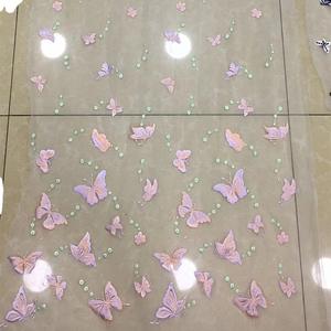Tissu en dentelle 3D à motif <span class=keywords><strong>papillon</strong></span>, tissu en maille brodée, tissu en dentelle à pois multicolores, robe pour enfants, tissu en dentelle brodée - Product Image 5