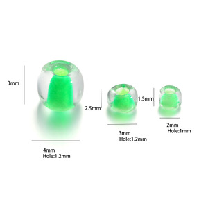 Perles de verre teintées à cœur souple 4mm 3mm 2mm, perles rondes en vrac pour la fabrication de colliers et bracelets DIY - Product Image 1