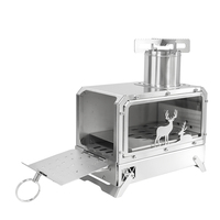 Nouvelle table de camping en acier inoxydable pour bois de chauffage, poêle extérieur avec fonction de chauffage et de réchauffement pour 2-3 personnes