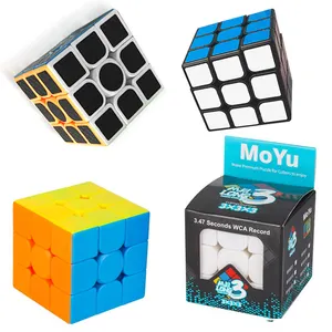 Moyu mainan edukasi kubus ajaib Puzzle 3x3 kecepatan stiker pesanan ketiga mainan Iq kubus teka-teki ajaib 5.6cm untuk anak-anak