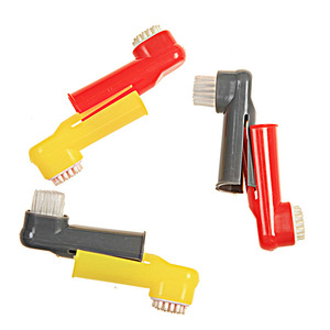 Nylon TPE Bristles PP Finger <b>Brushes</b> For <b>Pets</b> Soft Clean Manual Grooming Tools Various Colors - Product Image 2