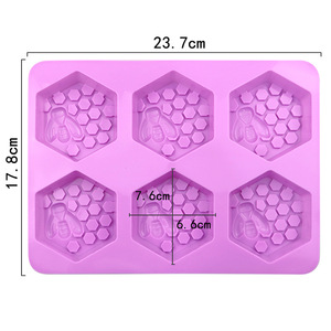 Hive Bee Pink Silicone <b>Mold</b> with Non-Stick Disposable & Easy Demoulding for Ice Cream <b>Jelly</b> Pudding Soap Cake Baking DIY - Product Image 2