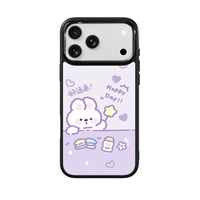 Coque de téléphone AG Feeling Black Edge avec motif Lapin Étoile Porte-Bonheur doré pour iPhone 17, 17 Pro Max, 16 Pro, 15 – Coque magnétique