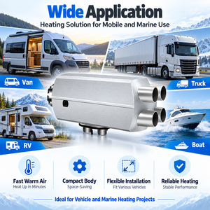 ND02009 Chauffage d'appoint électrique portable à air forcé 2/5/8 kW 12/24 V pour camion/voiture avec réservoir d'huile, fonctionnement sans moteur - Product Image 6