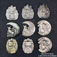 Vente en gros de sculptures de renards à neuf queues et de renards lunaires en obsidienne naturelle dorée et argentée pour la décoration de la maison et les cadeaux