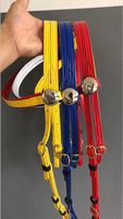 Horshi Nouveautés Fournitures Équestres Réglable En Cuir Verni Cheval Bride Cheval Halters, Rouge Jaune Bleu Blanc Couleur