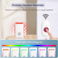 Bouton d'appel sans fil SOS Rechargeable USB Alarme pour personnes âgées Sonnette de téléavertisseur avec lumière vibrante