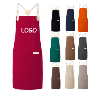 Grembiule pubblicitario stampa Logo personalizzato promozione grembiule da lavoro evento di apertura in tinta unita ristorante Barista grembiule vita - Product Image 2
