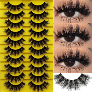 ALICE <strong>Cat</strong> <strong>Eye</strong> <strong>Lashes</strong> <strong>Russian</strong> Strip <strong>Lashes</strong> False Eyelashes Clear Band 17mm Dramatic Faux Mink <strong>Lashes</strong> 8 Pairs - Product Image 3