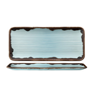 Harvest Turquoise Serving Platter 34.6 × 15.6 cm Rectangular Dudson Ceramicadecoratamano - Product Image 1