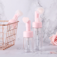 Flacon de shampoing pour cils en mousse de couleur personnalisée 80 ml 100 ml 120 ml 150 ml 200 ml 220 ml rose Emballage cosmétique avec brosse en forme de cœur