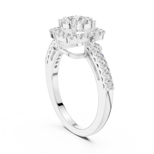Anillo de Diamantes Plateado, Joyería Elegante con Brillo Suave para Mujer, Perfecto para Regalo de Boda, Compromiso, Aniversario y Uso Diario - Product Image 2