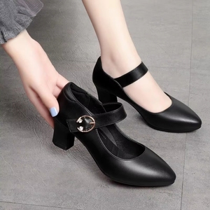 <span class=keywords><strong>Chaussures</strong></span> plates de travail pour femmes modernes et confortables en cuir véritable avec semelle en caoutchouc souple, faciles à enfiler, pour le bureau - Product Image 3