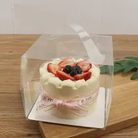 Boîte à gâteau en plastique tout transparent, pour gâteaux de 3, 4, 5, 6 et 7 pouces,
