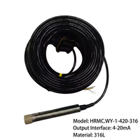 Sonde submersible de niveau et de température de liquide haute précision IP68, sortie RS485 Modbus-RTU / 4-20mA (HRMC.WY-1)