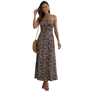Venta al por mayor bohemio bikini <span class=keywords><strong>estampado</strong></span> <span class=keywords><strong>Floral</strong></span> vestidos casuales <span class=keywords><strong>vestido</strong></span> sin mangas con largo Maxi - Product Image 3