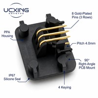 776280-1 MF130 Connecteur de faisceau de câbles automobile mâle 8 broches, angle droit 90 degrés, pas de 4 mm, 5A 250V PPA UL94 V-0 OEM ODM