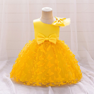 Robe de princesse sans manches pour filles HP, robe de tutu en tulle à fleurs 3D pour enfants, robe de fête d'anniversaire pour tout-petits, robe de baptême pour bébé, tenue de scène - Product Image 3
