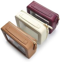 Étuis à cosmétiques en cuir PVC transparent de luxe, sac de maquillage, de beauté, prenant en charge le LOGO personnalisé pour les femmes, livraison gratuite