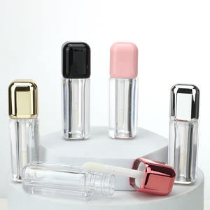 High Quality 7ml Thick-Walled Transparent Square Lip Gloss Tube Large-<b>Brush</b> Lip Glaze <b>Bottle</b> with Screw Cap - Product Image 2