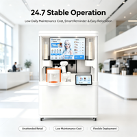 Automatische robotkoffiekiosk met 6-assige robotarm, verse koffie, melkthee, fruitthee, warme en koude dranken, automaat
