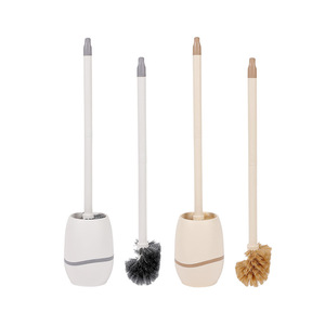 Ensemble de brosses de toilette en plastique épais à tête plate, nettoyage durable pour salle de bain avec base - Product Image 3