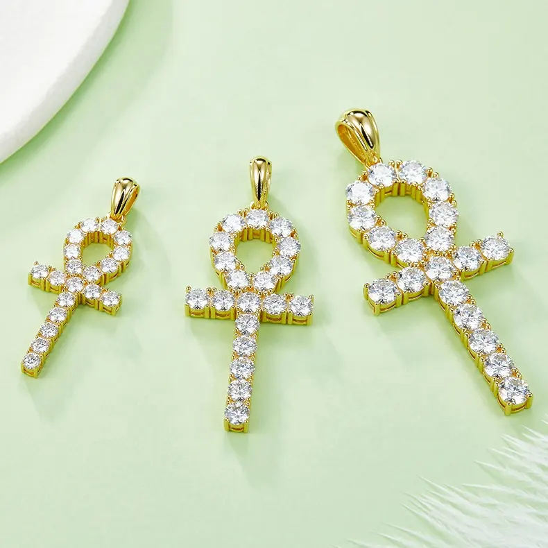 Hanyu Schmuck Großhandel 925 Sterling Silber D Farbe Vvs Moissan ite Diamond Cross Anhänger für Halskette