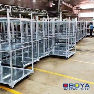 Cina più venduta in alluminio zincato a caldo con ruote in gomma in metallo per il trasporto di piante da fiore carrello - Product Image 2