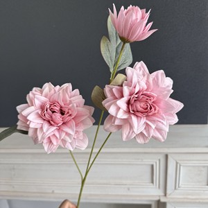 Fleurs artificielles de dahlia Jinxi en soie, faites à la main, pour décoration de mariage et de maison 63650520 - Product Image 2