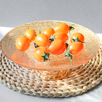 Assiettes en verre de cristal bohème faites à la main, personnalisées, à pied court, pour mariage, assiettes rondes en verre pour la maison