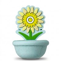 Perles focales en silicone 3D en forme de pot de fleurs, motifs tournesol et tulipe, pour attaches-sucettes, stylos, porte-clés et projets de bijoux DIY