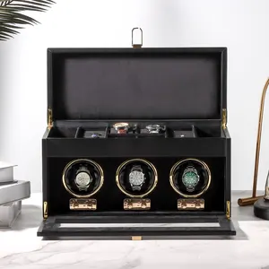 Directe Leverancier Luxe Automatische Horloge Winder Touchscreen Slimme Afstandsbediening Met Vingerafdruk Ontgrendeling 1 2 3 Slots Horlogedoos