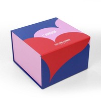 Boîte cadeau pliable en carton rigide noir mat de luxe avec logo personnalisé de qualité supérieure, fermeture magnétique, vide