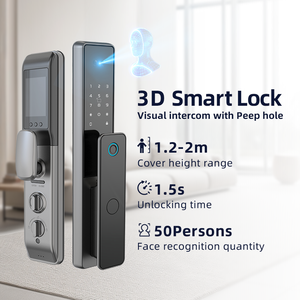 UIELOCK QA20 Electronic 3D Face Recognition Palm Vein Fingerprint Tuya Smart <strong>Door</strong> Lock with <strong>Camera</strong> for Wood &amp; Steel <strong>Doors</strong> - Product Image 1
