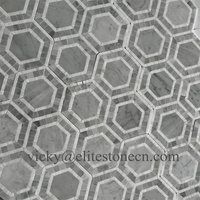 Prix de gros Mosaïque hexagonale aspect marbre de luxe pour intérieur, mosaïque murale en pierre pour extérieur, salle de bain, hôtel, salle à manger