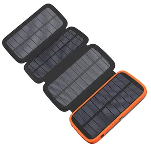 Hiluckey prix de gros 20000Mah capacité Portable batterie externe 4 panneaux solaires chargeur solaire